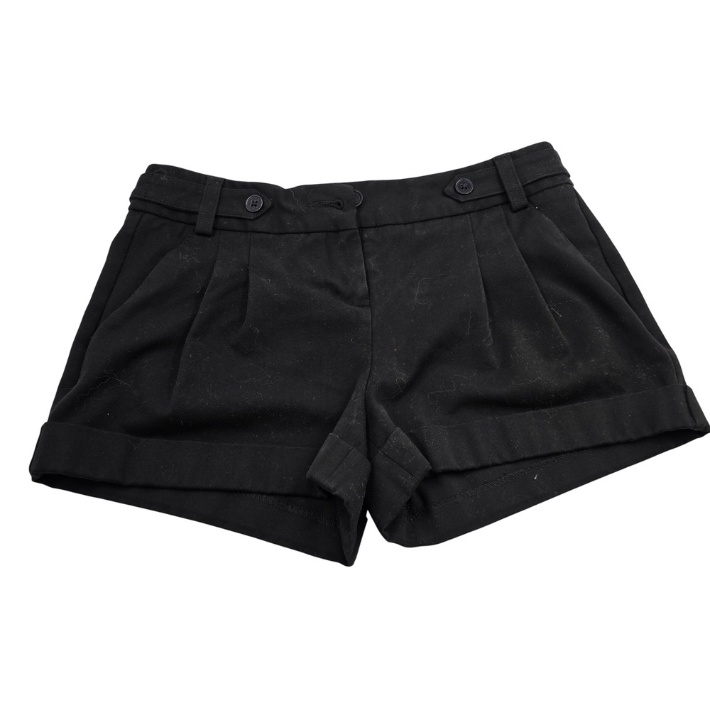 Express Black Pleated Cuffed Dress Shorts Size 00 9001 03/11 O5